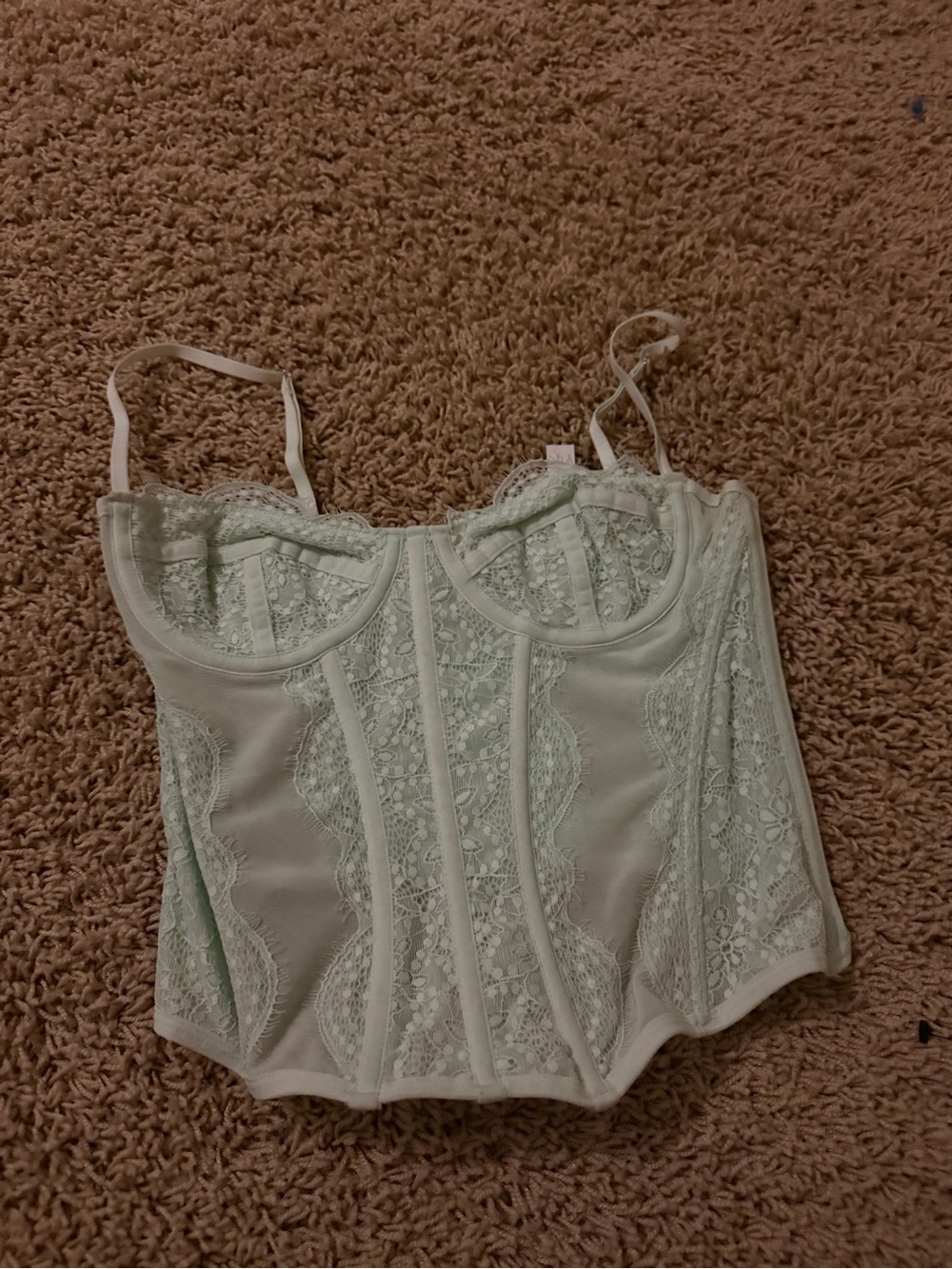 urban outfitters pale green corset